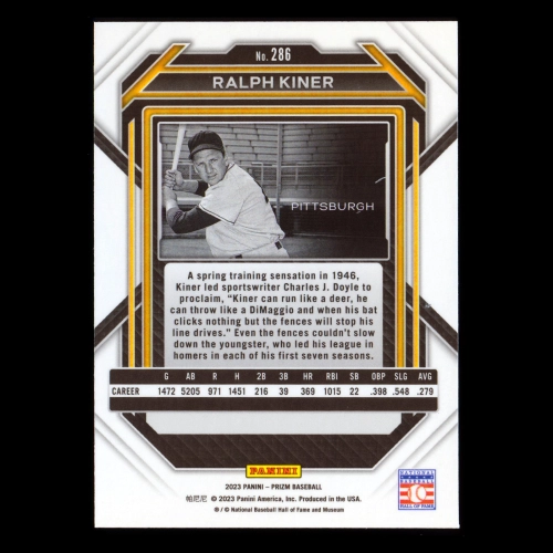 Ralph Kiner 2023 Prizm Pirates