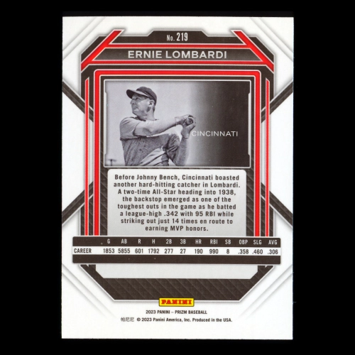 Ernie Lombardi 2023 Prizm Reds