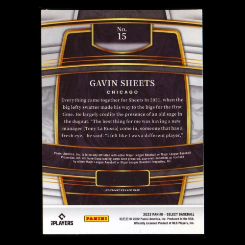 Gavin Sheets RC 2022 Select Rookie White Sox