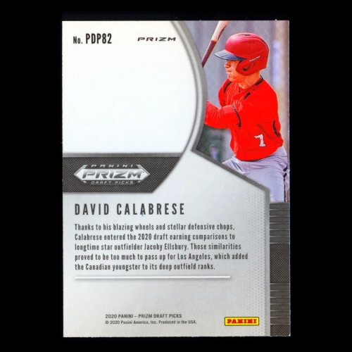David Calabrese 2020 Prizm Draft Picks Prizms Blue & Carolina Blue Hyper Devils