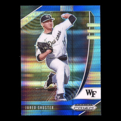 Jared Shuster 2020 Prizm Draft Picks Blue & Carolina Blue Hyper Demon Deacons