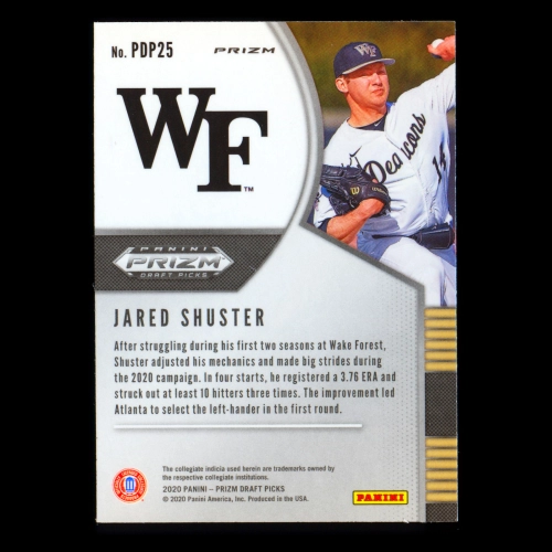 Jared Shuster 2020 Prizm Draft Picks Blue & Carolina Blue Hyper Demon Deacons