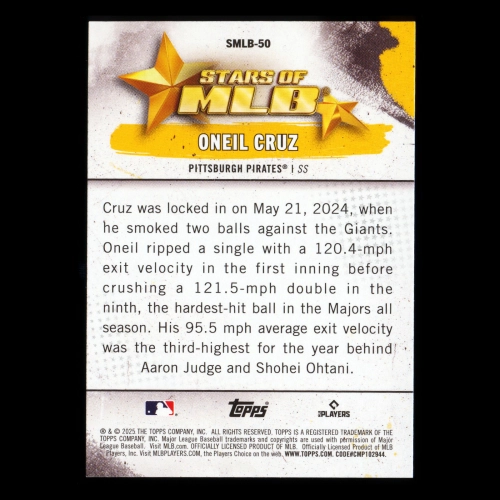 Oneil Cruz 2025 Topps Stars of MLB Pirates