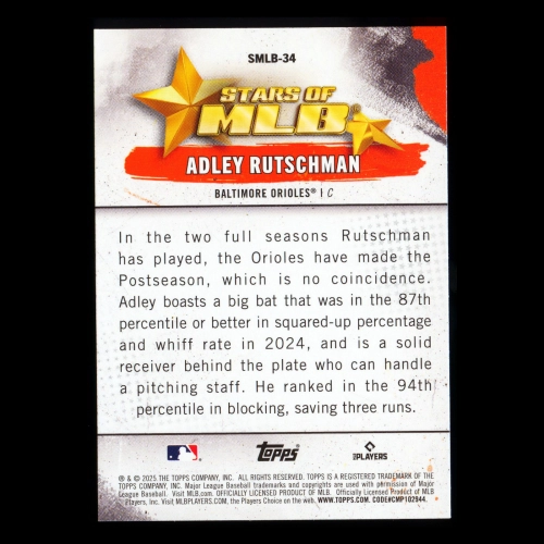 Adley Rutschman 2025 Topps Stars of MLB Orioles