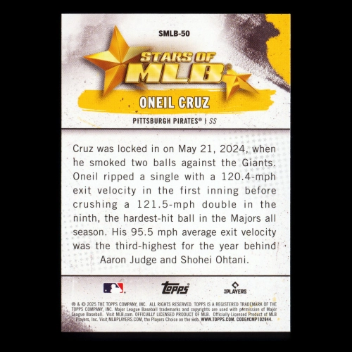 Oneil Cruz 2025 Topps Stars of MLB Pirates