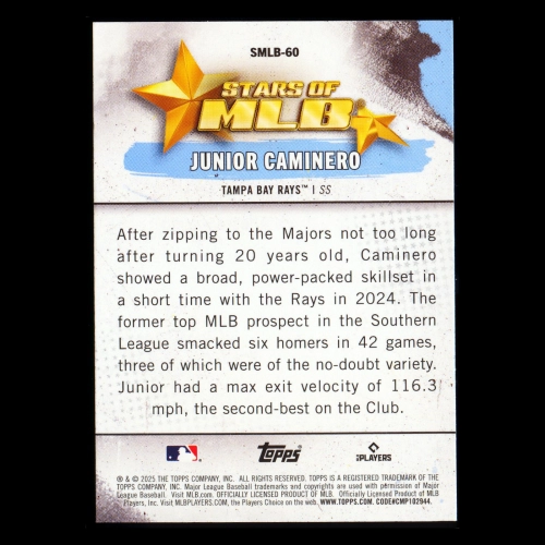 Junior Caminero 2025 Topps Stars of MLB Rays