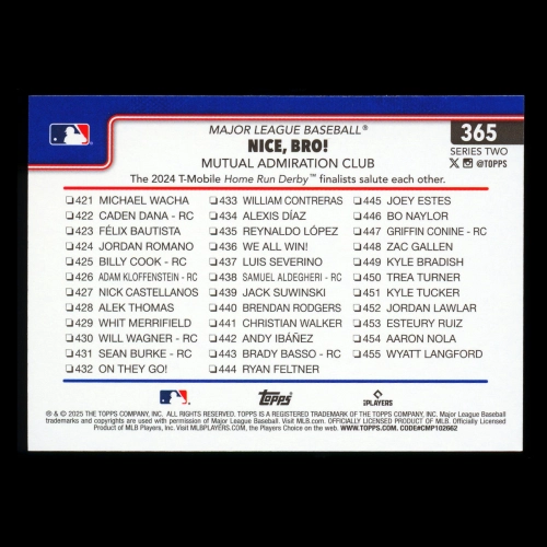 Bobby Witt Jr. 2025 Topps Checklist Royals