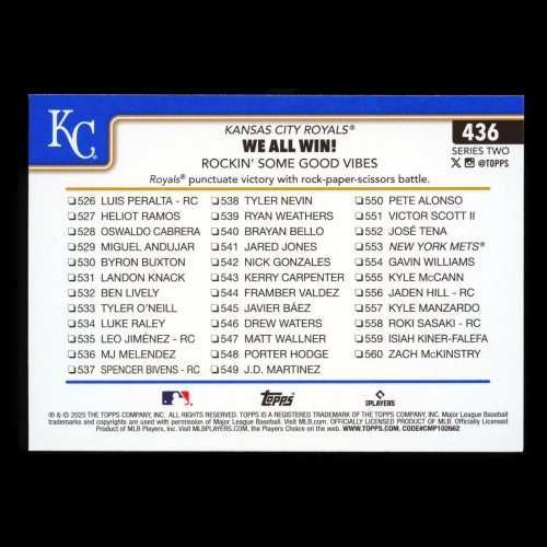Salvador Perez 2025 Topps Checklist Royals