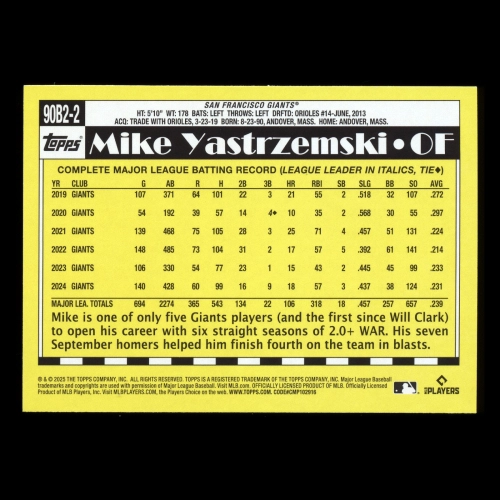 Mike Yastrzemski 2025 Topps '90 Topps Series 2 Giants