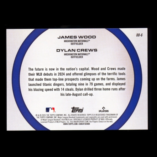 Dylan Crews James Wood 2025 Topps Dynamic Duos Nationals