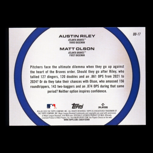 Austin Riley Matt Olson 2025 Topps Dynamic Duos Braves