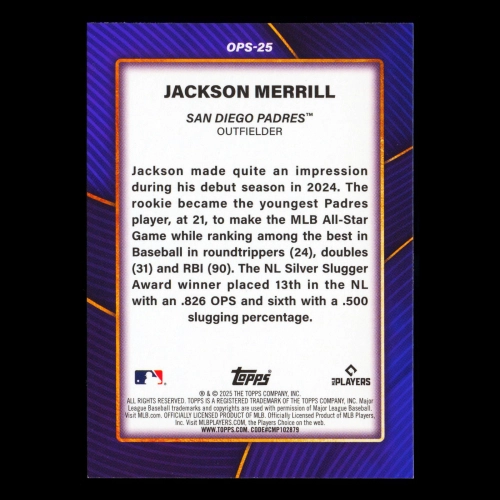 Jackson Merrill 2025 Topps OPS Best Padres