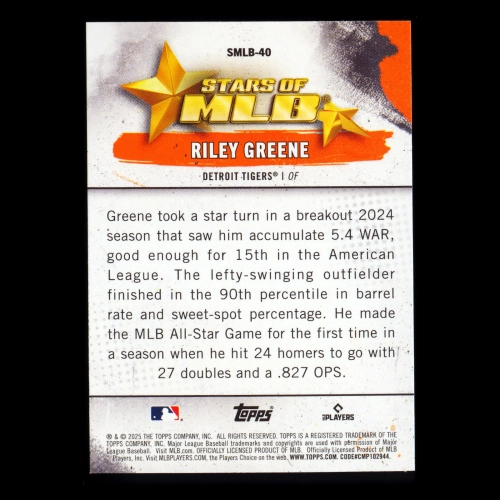 Riley Greene 2025 Topps Stars of MLB Tigers