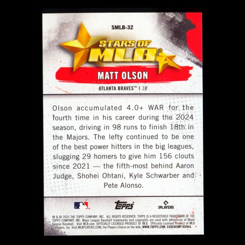 Matt Olson 2025 Topps Stars of MLB Braves