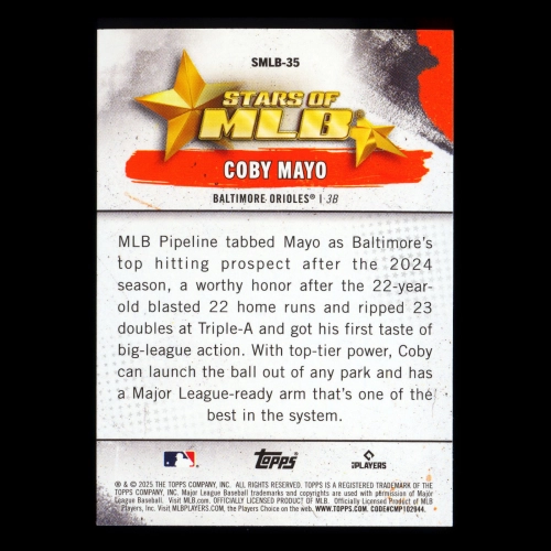 Coby Mayo RC 2025 Topps Stars of MLB Rookie Orioles