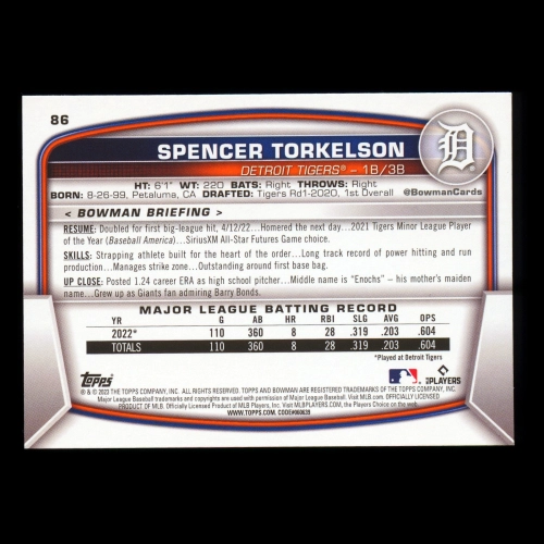 Spencer Torkelson 2023 Bowman Tigers