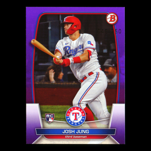 Josh Jung RC 2023 Bowman Purple Rooke Rangers 040/250