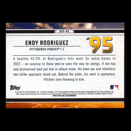 Endy Rodriguez 2023 Bowman Chrome Scouts Top 100 Pirates