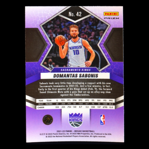Domantas Sabonis 2021-22 Panini Mosaic Mosaic Kings