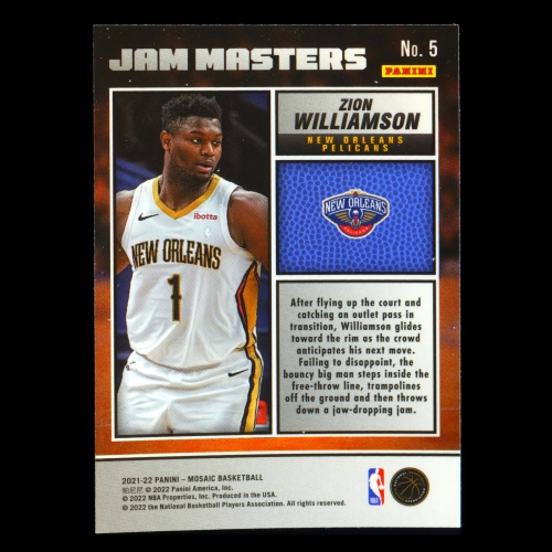 Zion Williamson 2021-22 Panini Mosaic Jam Masters Pelicans