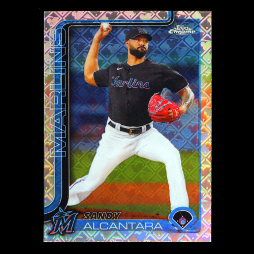 Sandy Alcantara 2025 Topps Chrome Logofractor Dodgers