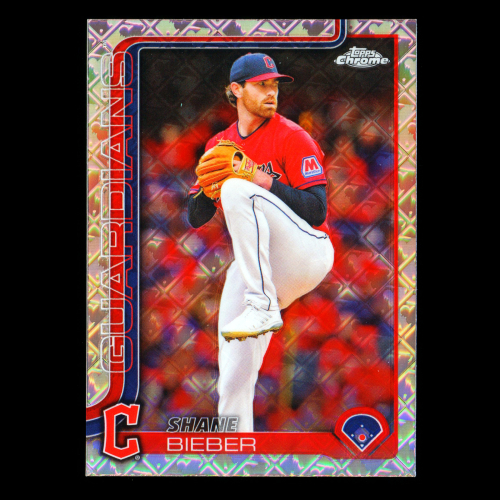 Shane Bieber 2025 Topps Chrome Logofractor Guardians