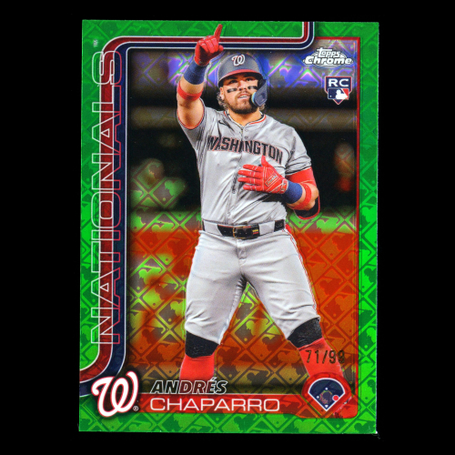 Andres Chaparro RC 2025 Topps Chrome Logofractor Green Rookie Nationals 71/99