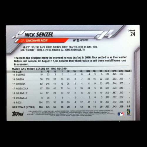 Nick Senzel 2020 Topps Chrome Reds