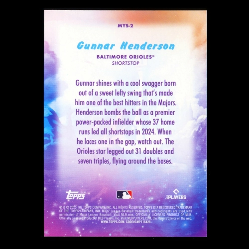 Gunnar Henderson 2025 Topps Update Mystical Orioles