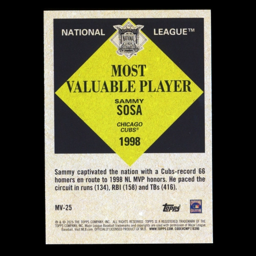 Sammy Sosa 2025 Topps Update Most Valuable Cubs
