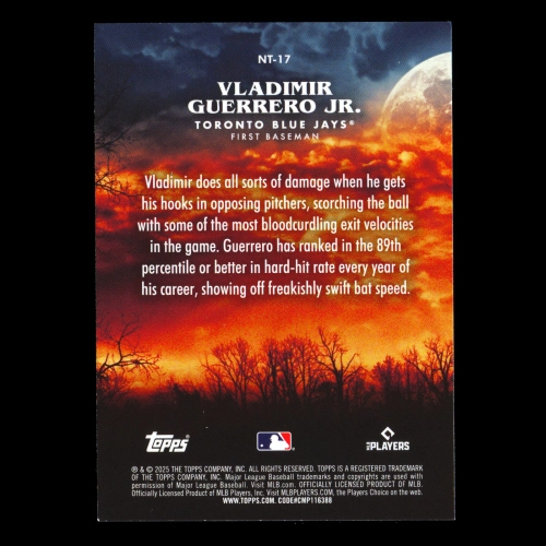 Vladimir Guerrero Jr. 2025 Topps Update Night Terrors Blue Jays