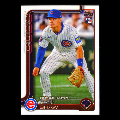 Matt Shaw 2025 Topps Update Rookie Debut Cubs