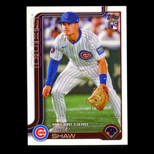 Matt Shaw 2025 Topps Update Rookie Debut Cubs