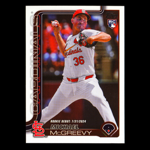Michael McGreevy 2025 Topps Update Rookie Debut Cardinals