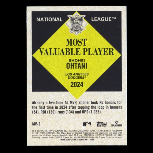 Shohei Ohtani 2025 Topps Update Most Valuable Dodgers