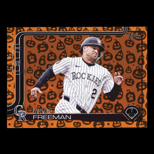 Tyler Freeman 2025 Topps Update Halloween Jack O'Lantern Rockies