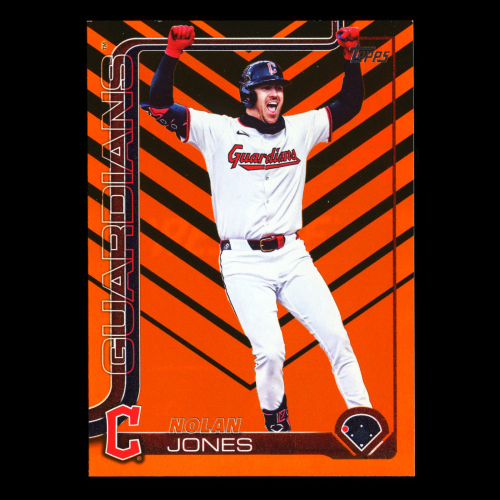 Nolan Jones 2025 Topps Update Halloween Orange and Black Foil Guardians