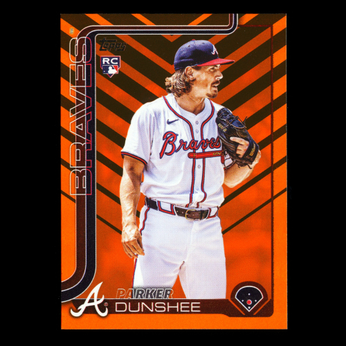 Parker Dunshee RC 2025 Topps Update Orange and Black Foil Rookie Braves