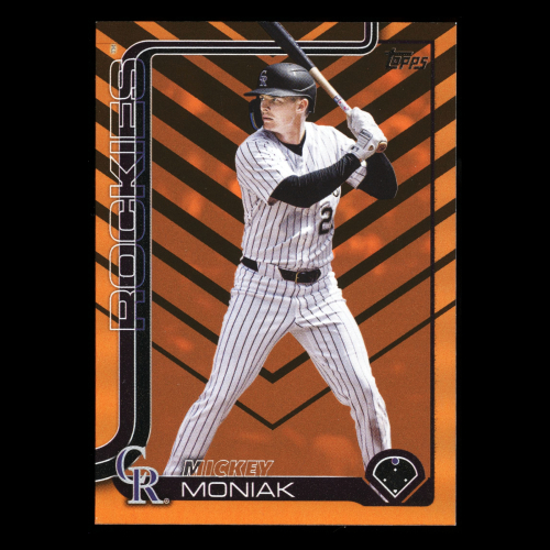 Mickey Moniak 2025 Topps Update Halloween Orange and Black Foil Rockies