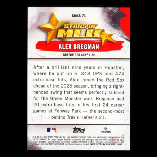 Alex Bregman 2025 Topps Update Stars of MLB Red Sox
