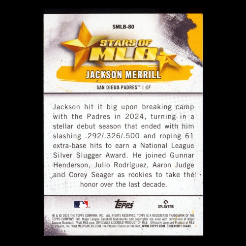 Jackson Merrill 2025 Topps Update Stars of MLB Padres