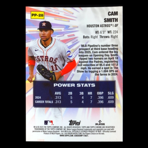 Cam Smith RC 2025 Topps Chrome Power Players Rookie Astros