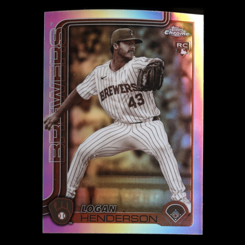 Logan Henderson RC 2025 Topps Chrome Update Sepia Refractors Rookie Brewers