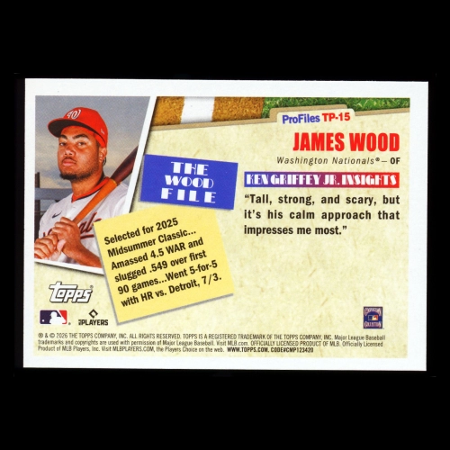 James Wood 2026 Topps Profiles Nationals