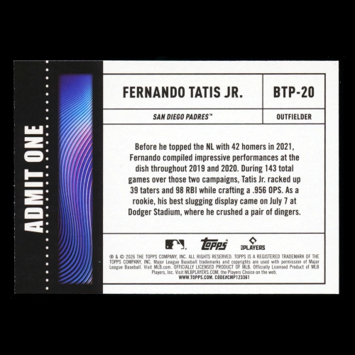 Fernando Tatis Jr. 2026 Topps Big Ticket Players Padres
