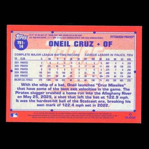 Oneil Cruz 2026 Topps '91 Topps Pirates