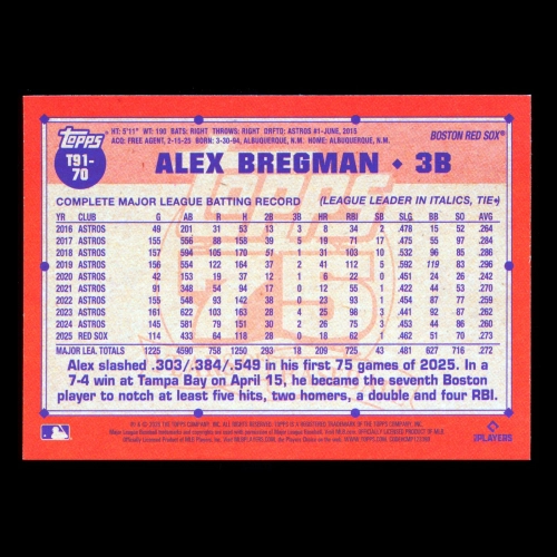 Alex Bregman 2026 Topps '91 Topps Red Sox