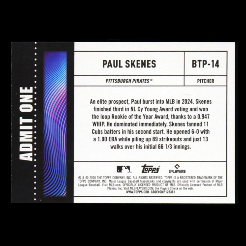 Paul Skenes 2026 Topps Big Ticket Players Pirates