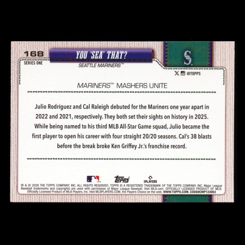 Julio Rodrguez 2026 Topps Combo Card Mariners