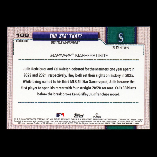 Julio Rodrguez 2026 Topps Combo Card Mariners